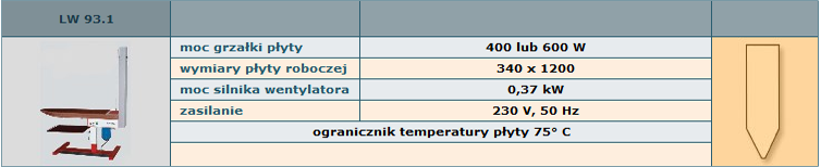 Stół prasowalniczy LW 93.1