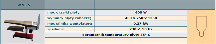 Stół prasowalniczy LW 93.5