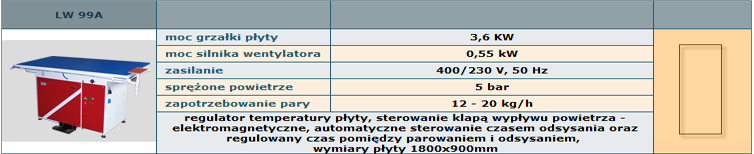 Stół prasowalniczy LW 99A